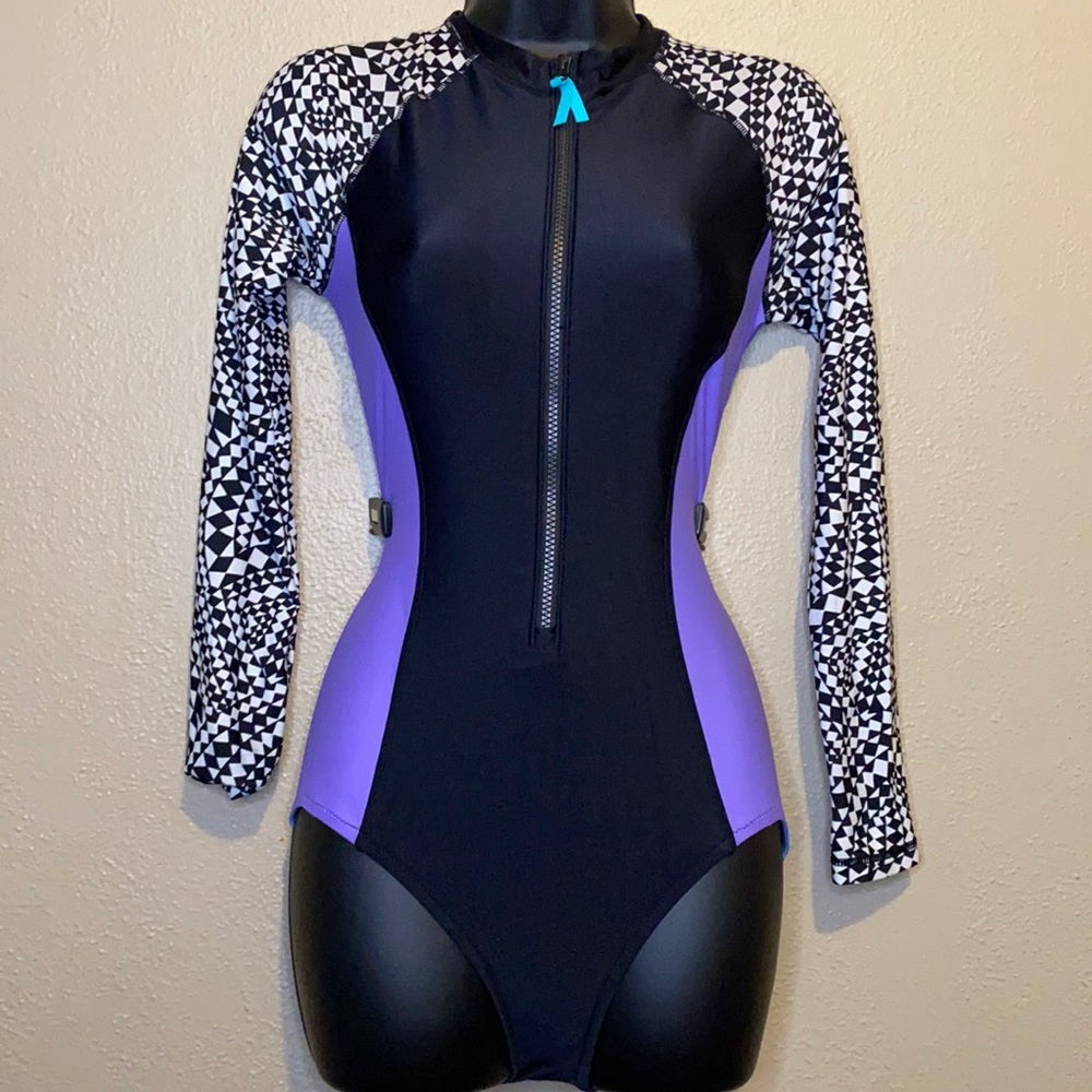Onesie zip up swimsuit